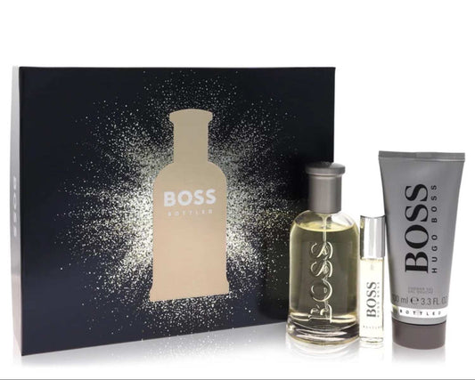 Boss No. 6, 3.3 oz EDT Spray + 0.3 oz Mini EDT Spray  + 3.4 oz Shower Gel by Hugo Boss, Gift Set for men