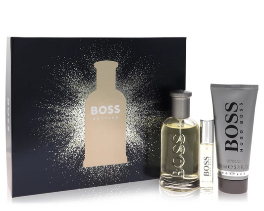 Boss No. 6, 3.3 oz EDT Spray + 0.3 oz Mini EDT Spray  + 3.4 oz Shower Gel by Hugo Boss, Gift Set for men